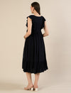 Maternity & Nursing Navy Blue Cotton Sleeveless Midi Dress