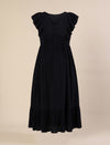Maternity & Nursing Navy Blue Cotton Sleeveless Midi Dress