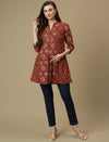 Maternity Cotton Short Red Kurti
