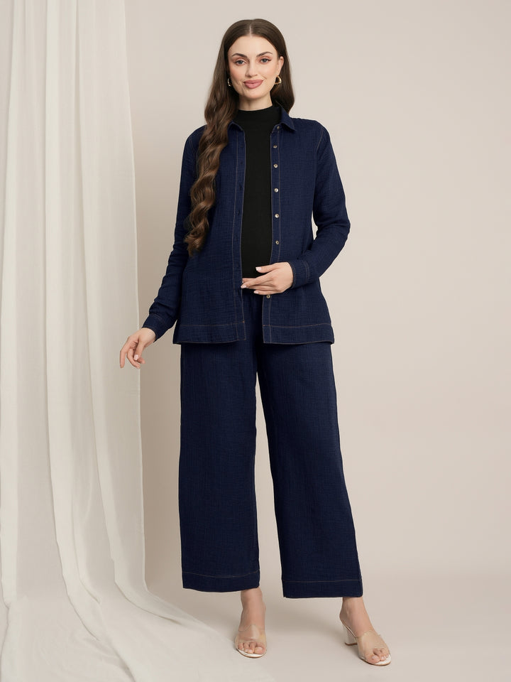 Maternity Denim Co-ord Set - Blue