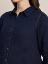 Maternity Denim Gauze Shirt & Shorts Co-ord Set