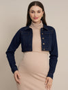 Maternity Cropped Denim Jacket