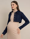 Maternity Cropped Denim Jacket