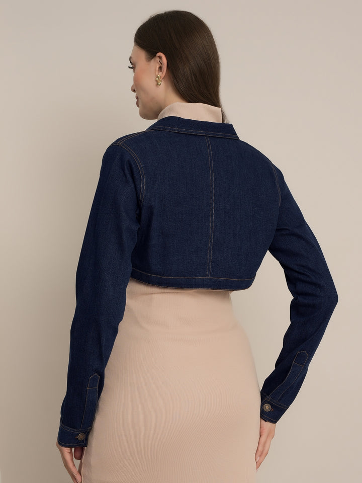 Maternity Cropped Denim Jacket