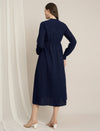 Maternity Denim Gauze Button-Down Midi Dress