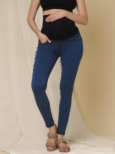 Skinny-fit Maternity Denim Pants- Blue