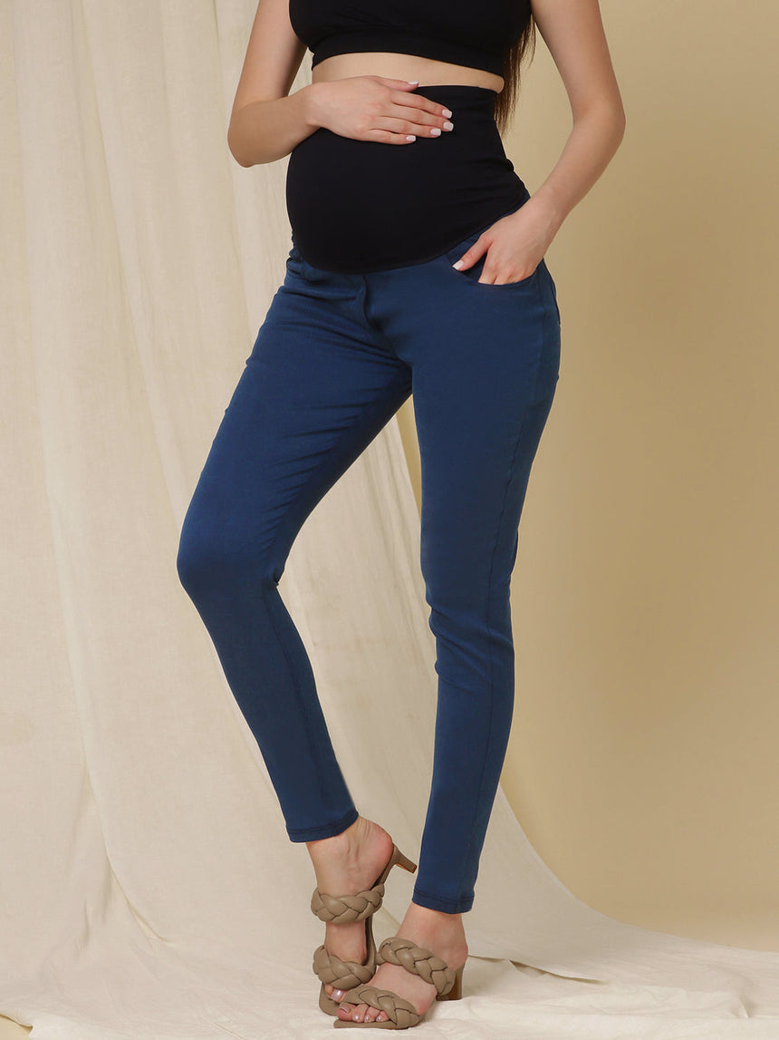 Skinny-fit Maternity Denim Pants- Blue