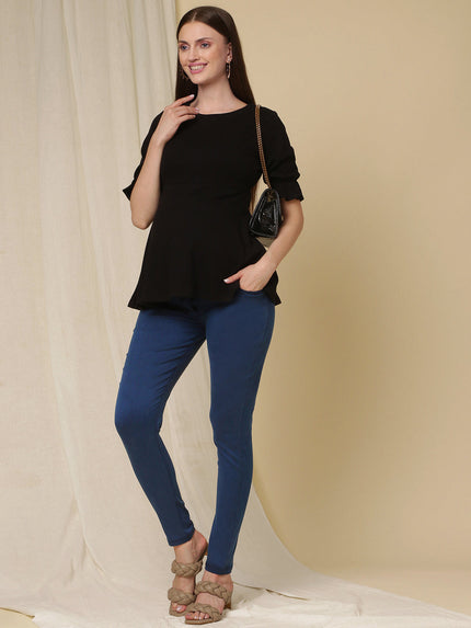 Skinny-fit Maternity Denim Pants- Blue