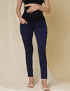 Skinny-fit Maternity Denim Pants- Navy Blue