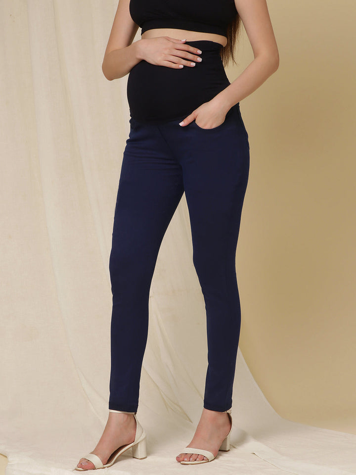 Skinny-fit Maternity Denim Pants- Navy Blue