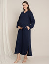 Maternity Denim Maxi Shirt Dress