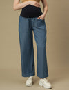 Maternity Denim Shirt with Wide-leg Jeans Co-ord Set