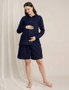 Maternity Denim Gauze Shirt & Shorts Co-ord Set