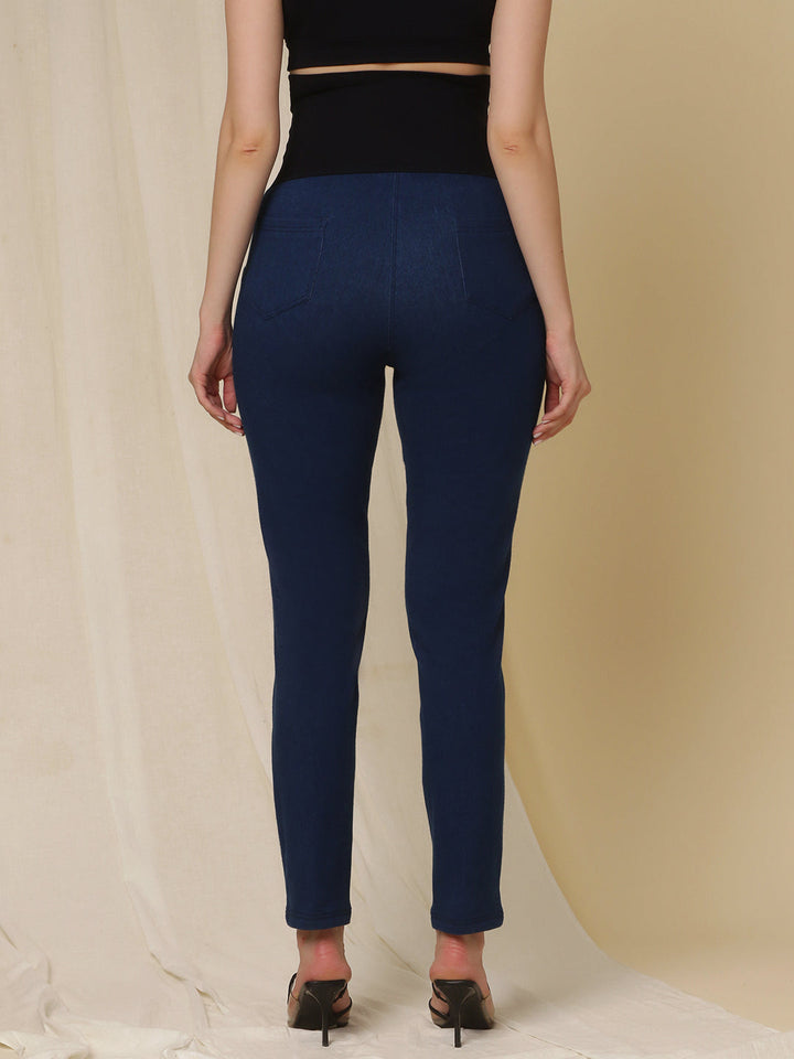 Maternity Denim Trousers- Denim Blue