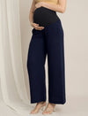 Maternity Denim Gauze Wide-Leg Palazzo Pants - Navy Blue