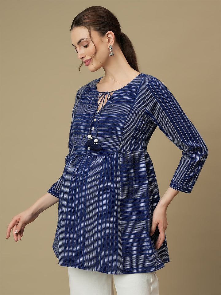 Maternity Embroidered Cotton Tunic Top