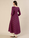 Maternity & Nursing Ethnic Print Cotton Long Kurta with Dupatta