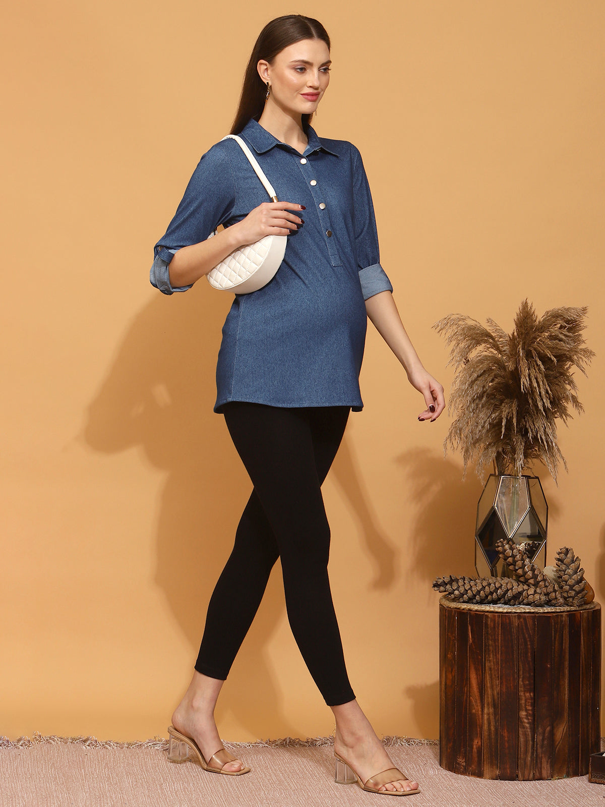 Denim tunic with leggings outlet