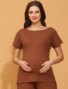 Maternity Casual T-shirt- Brown