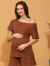 Maternity Casual T-shirt- Brown