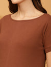 Maternity Casual T-shirt- Brown