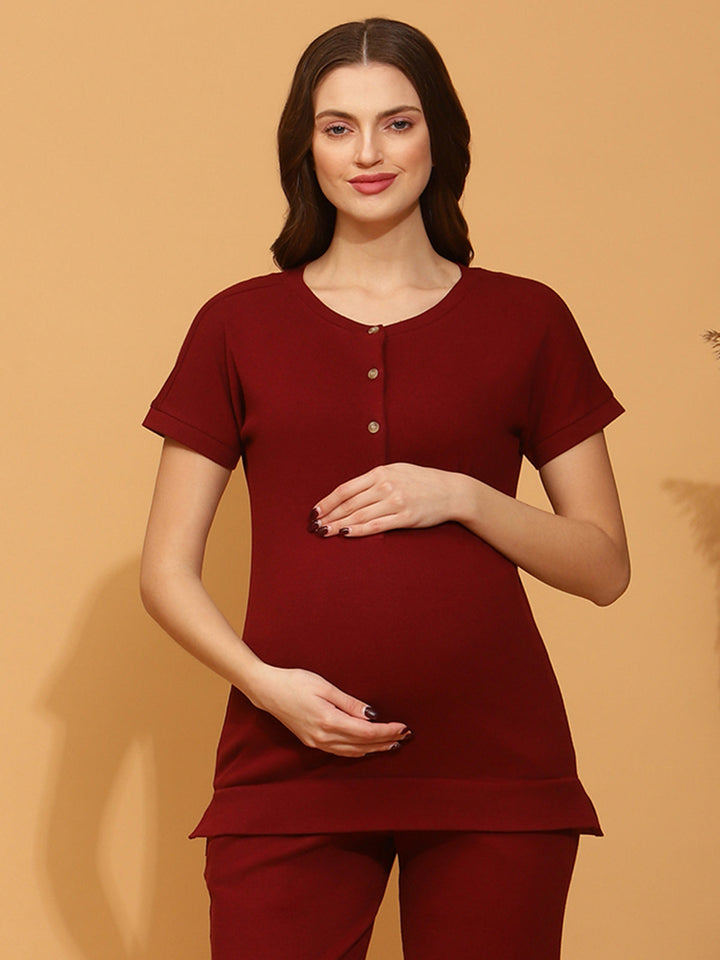 Feeding Ribbed-Knit Top