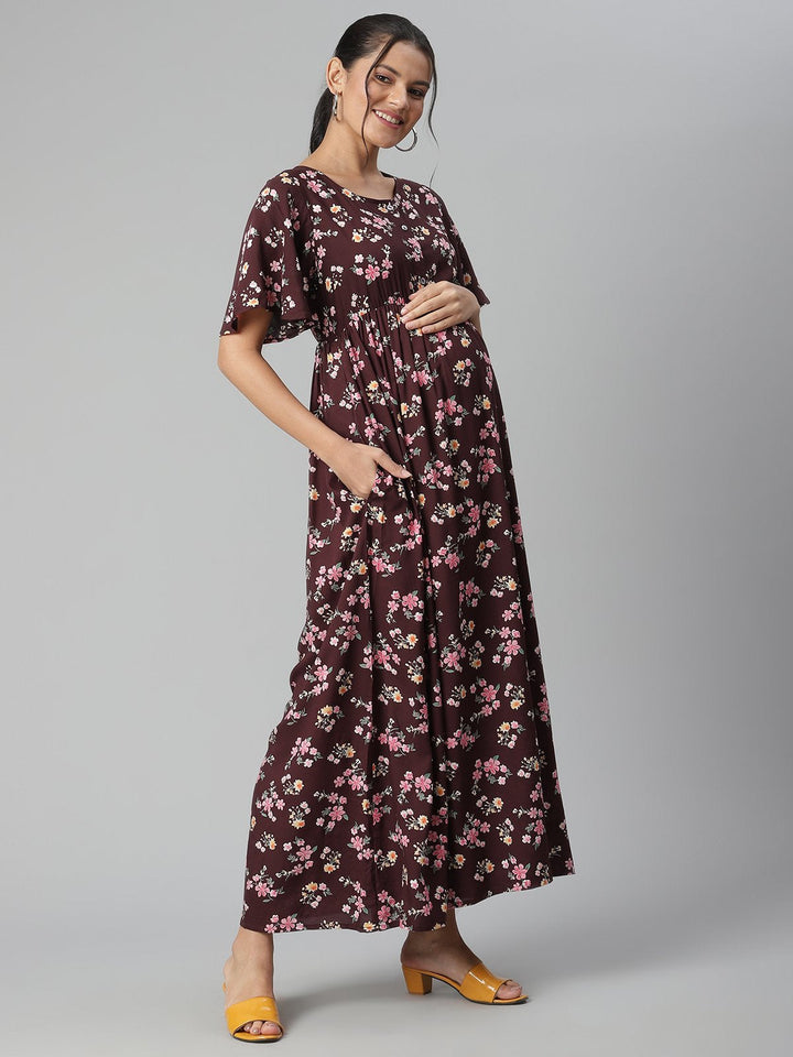 Floral Maternity Maxi Dress