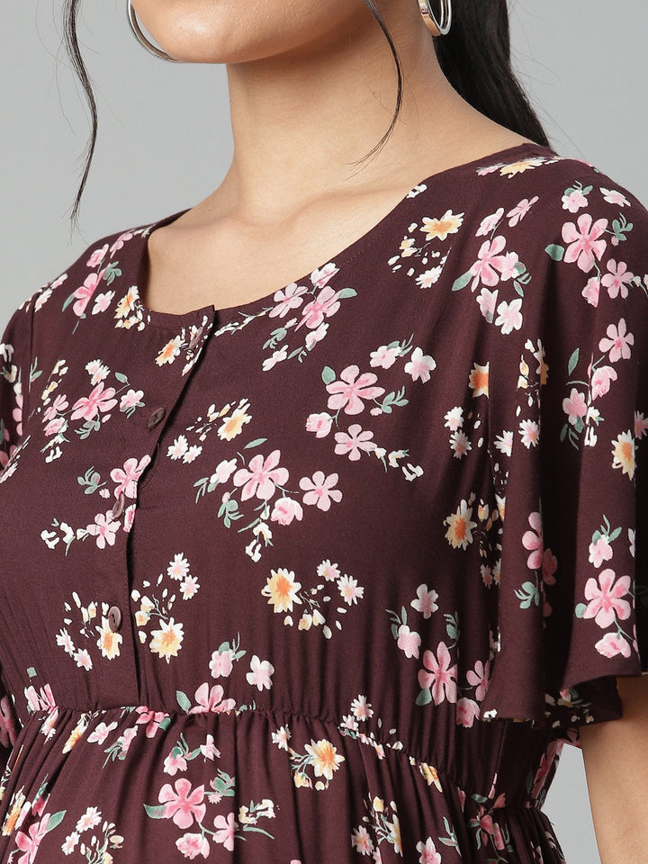 Button Front Maternity Dress