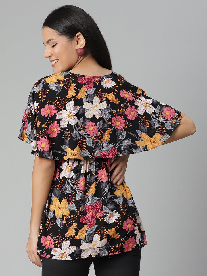 Feeding Printed Cape Top