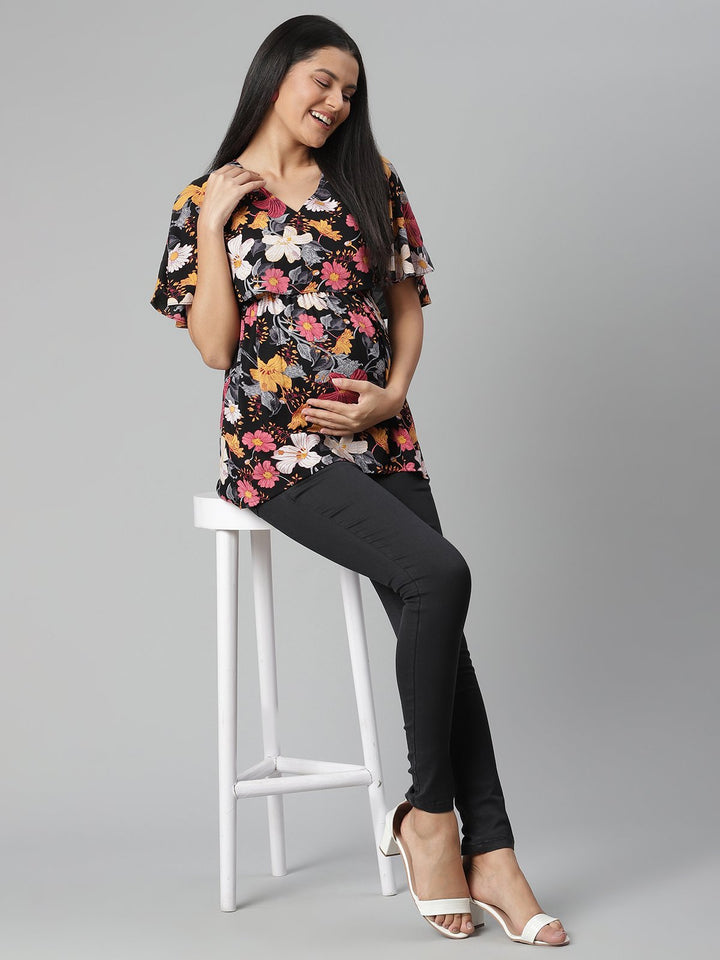 Feeding Printed Cape Top