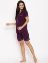 Maternity Night Suit Shorts Set- Purple