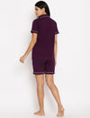 Maternity Night Suit Shorts Set- Purple