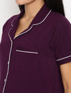 Maternity Night Suit Shorts Set- Purple