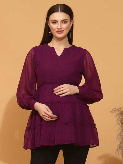 Feeding Purple Tiered Top