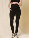 Maternity Fleece-lined Winter Leggings- Black