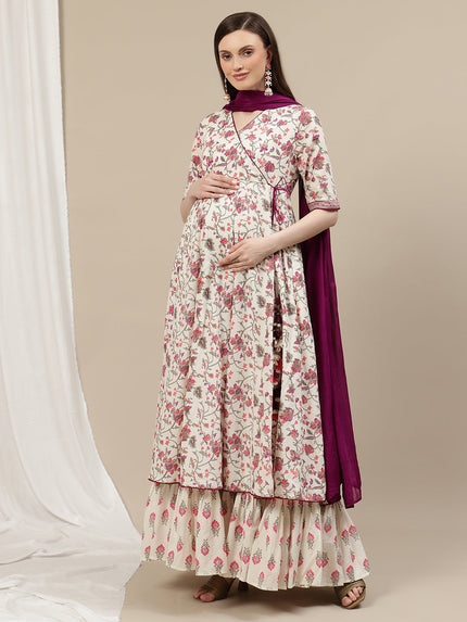 2pc. Maternity Anarkali Dress with Dupatta