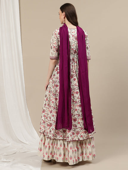 2pc. Maternity Anarkali Dress with Dupatta