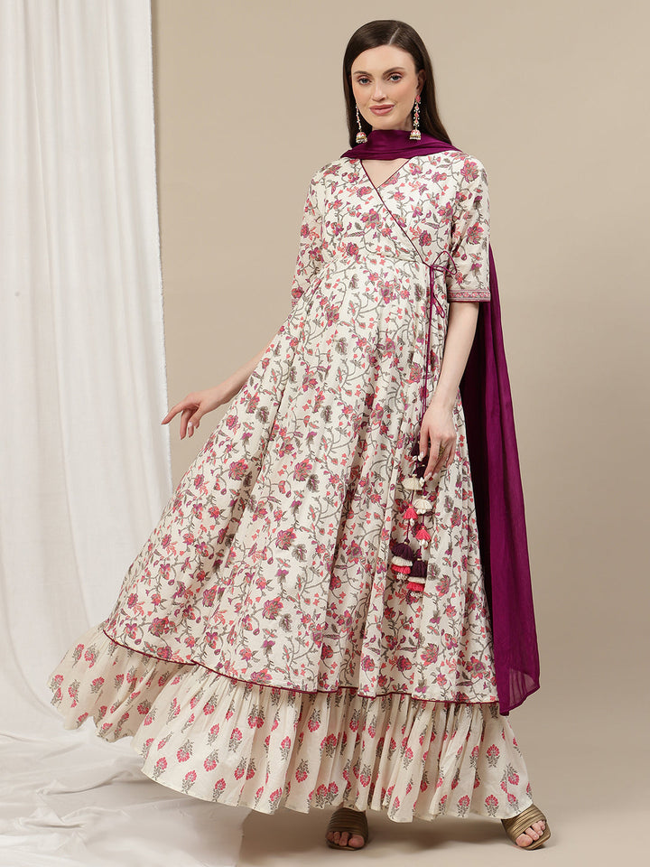 2pc. Maternity Anarkali Dress with Dupatta