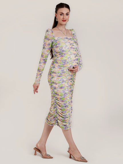 Maternity Floral Bodycon Dress