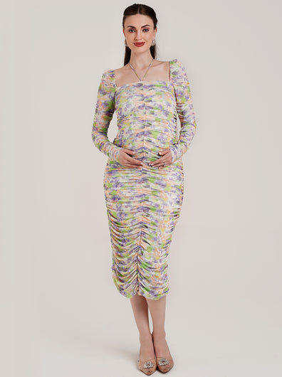 Maternity Floral Bodycon Dress