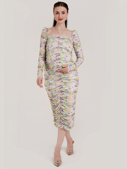 Maternity Floral Bodycon Dress