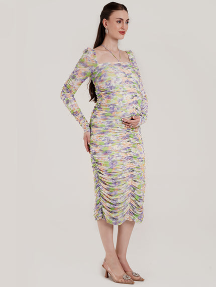 Maternity Floral Bodycon Dress