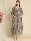Maternity Floral Kaftan Dress