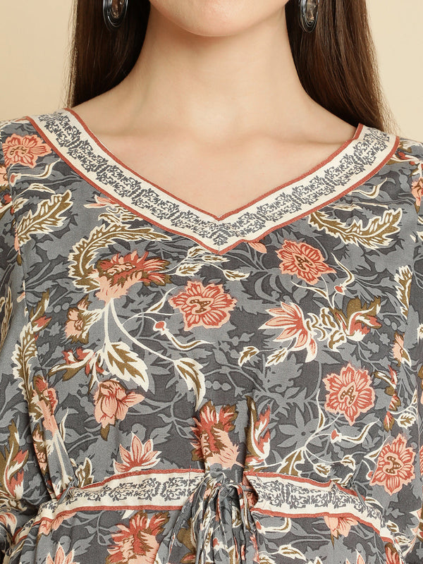 Maternity Floral Kaftan Dress