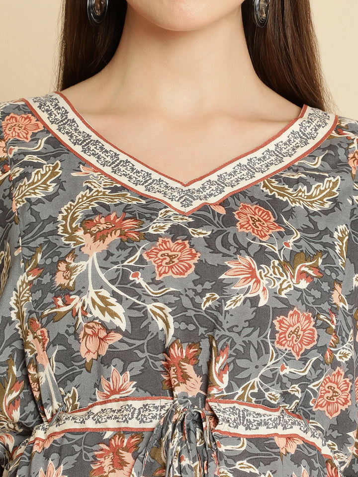 Maternity Floral Kaftan Dress