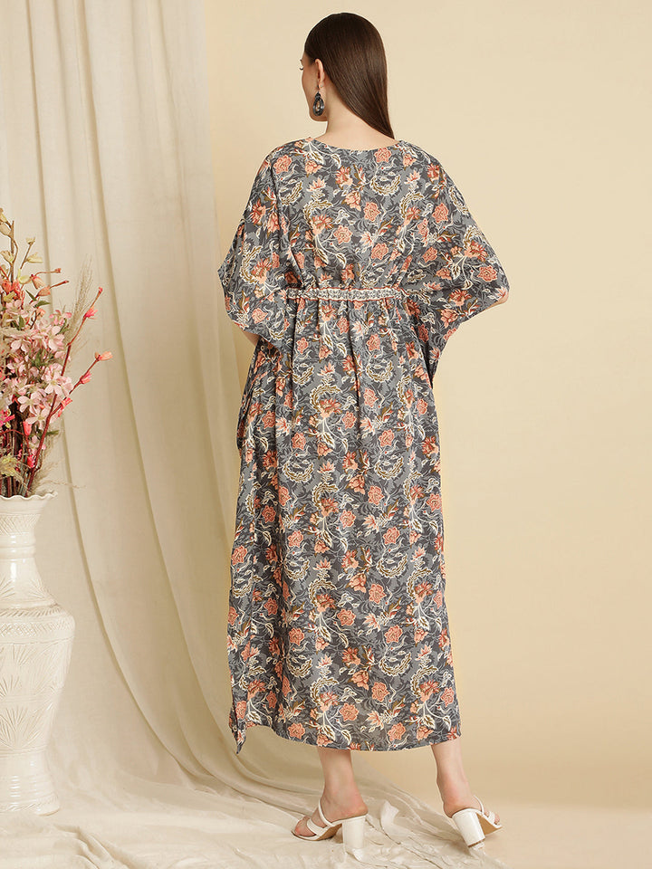 Maternity Floral Kaftan Dress
