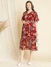 Maternity Floral Midi Dress