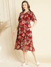 Maternity Floral Midi Dress