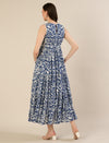 Maternity & Nursing Blue Floral Sleeveless Tiered Maxi Dress
