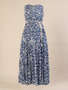 Maternity & Nursing Blue Floral Sleeveless Tiered Maxi Dress